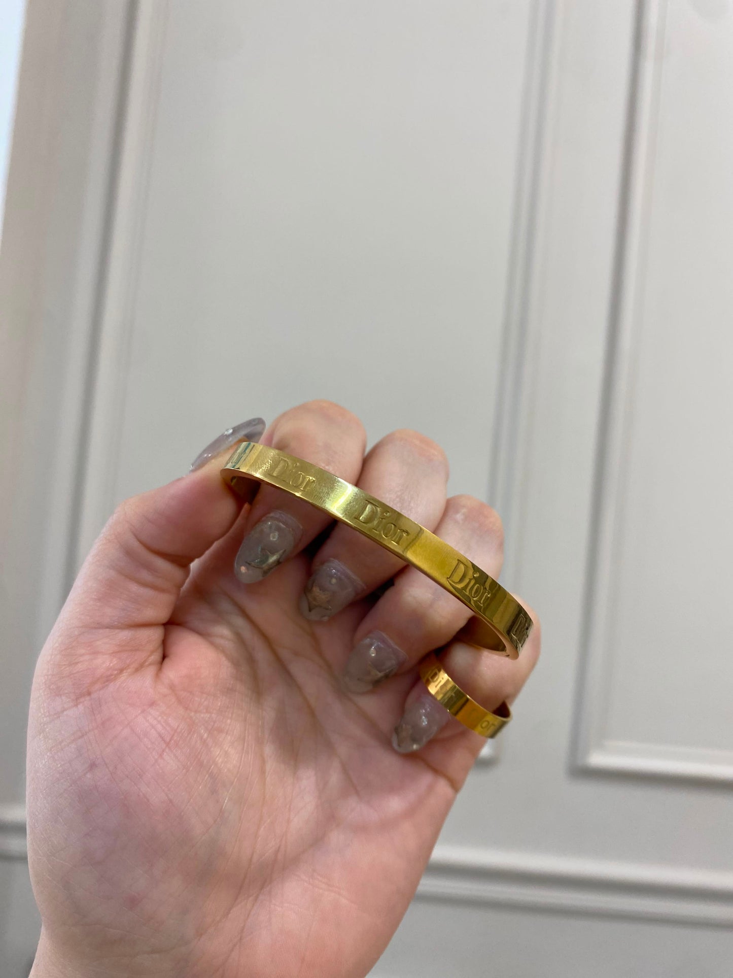 Brazalete - Set Dior dorado anillo y pulsera