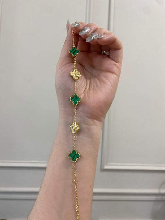 Pulsera vanclef verde piedras