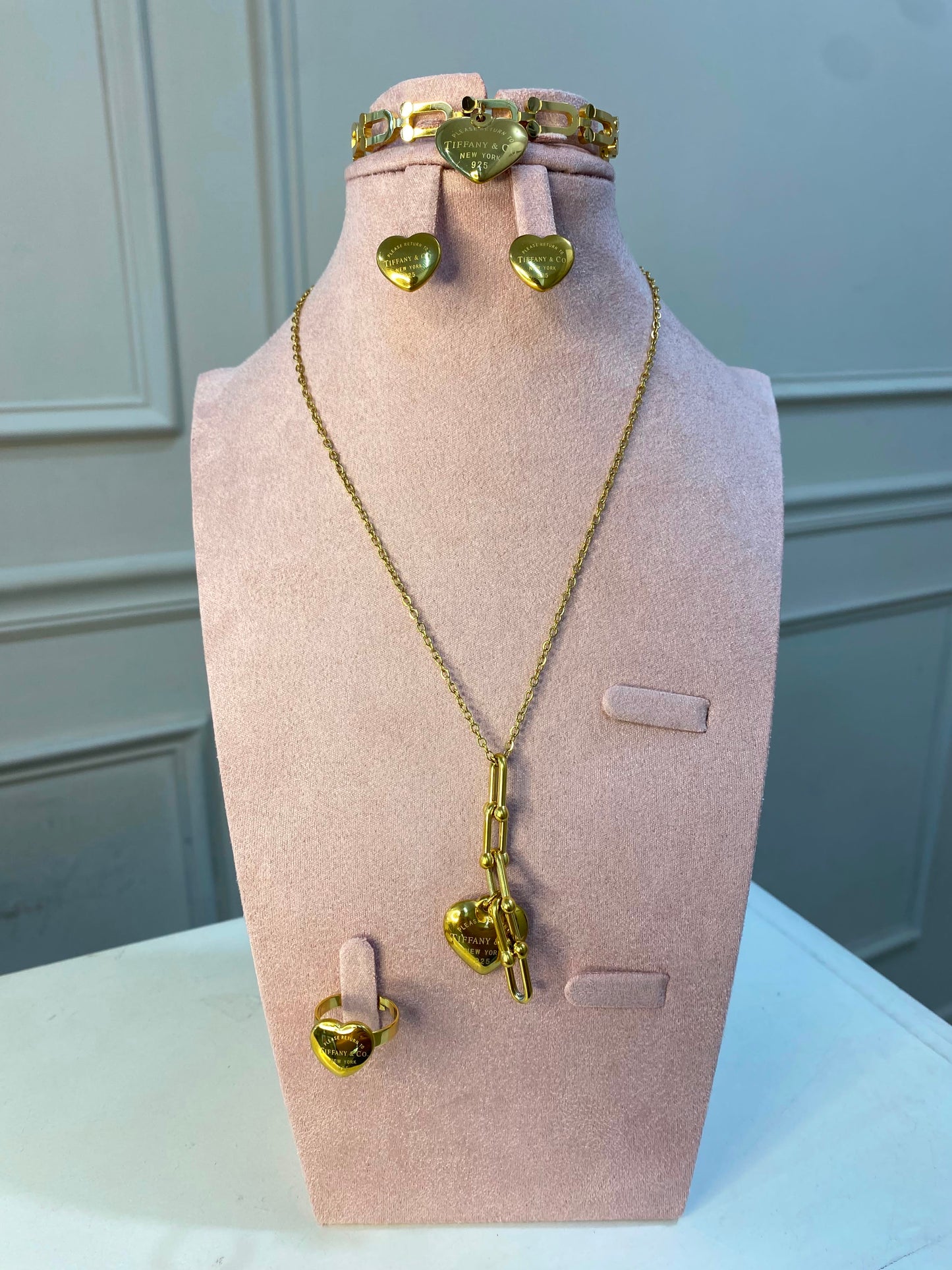 Set Tiffany corazón 4 piezas