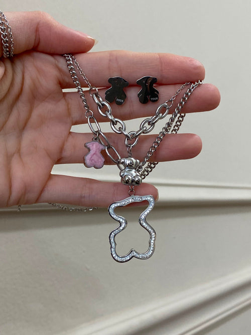 Set Tous2 piezas plata rosa