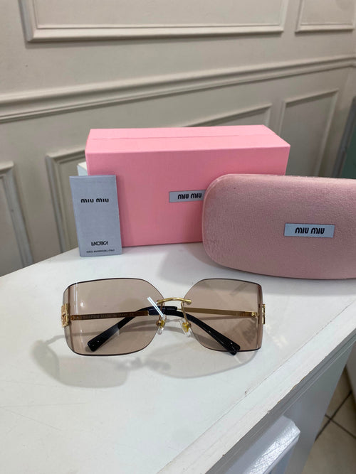 Lentes Miu Miu - Nude curvo Grande