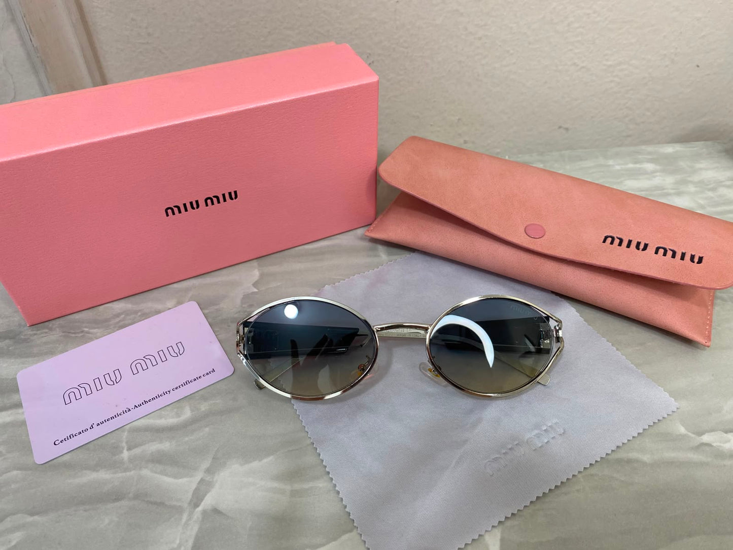 Lentes Miu Miu - Miu Miu Golden Gray