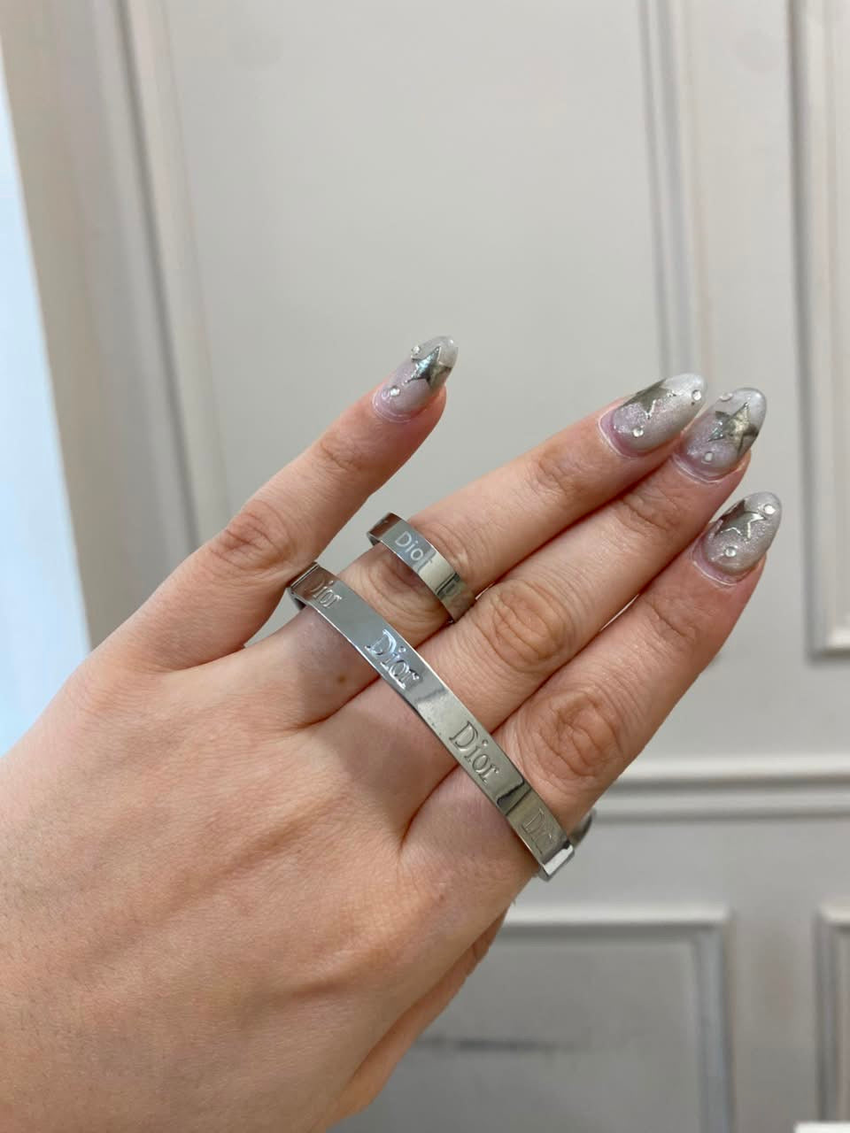 Brazalete - Set Dior Plata anillo y pulsera