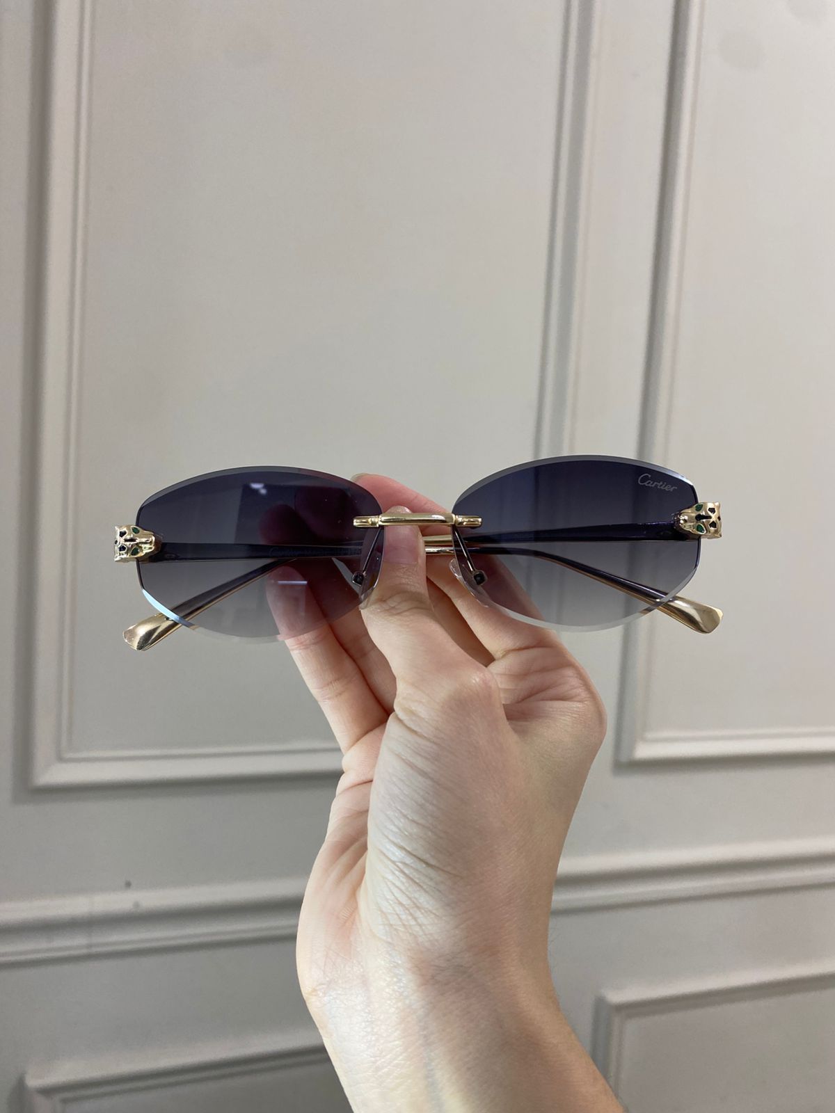 Lentes Cartier - Negro claro Oro