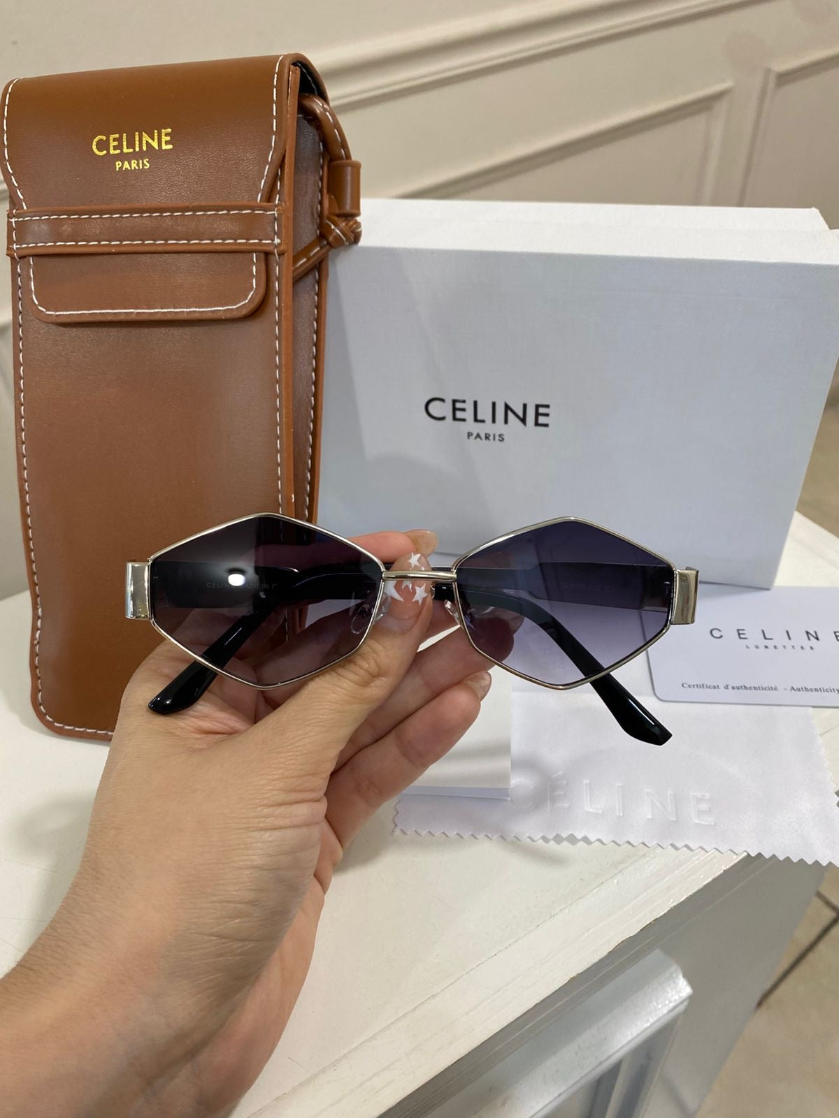 Lentes Celine – Rombo Negro Plata