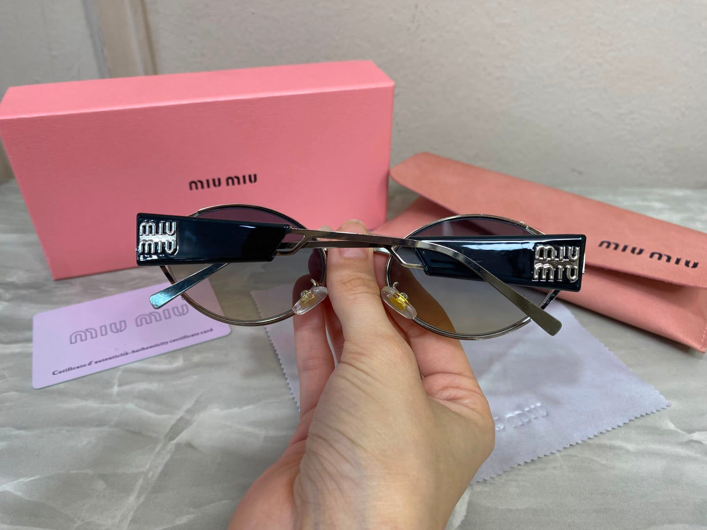 Lentes Miu Miu - Miu Miu Golden Gray