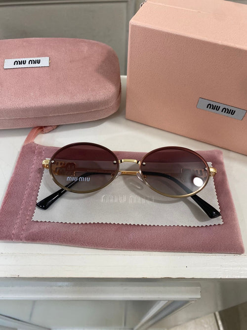 Lentes Miu Miu – Modelo Ovalado metal Rosa