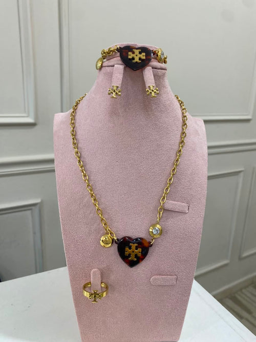 Set Tory Corazón Carey 4 piezas