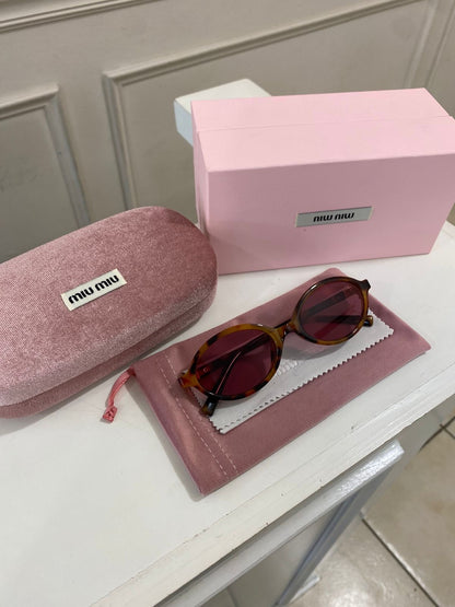 Lentes Miu Miu – Redondo pasta café Rosa