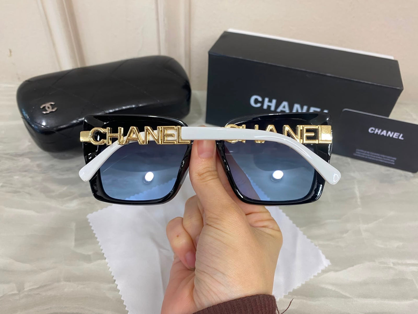 Lentes Chanel - 786 bco y ngo