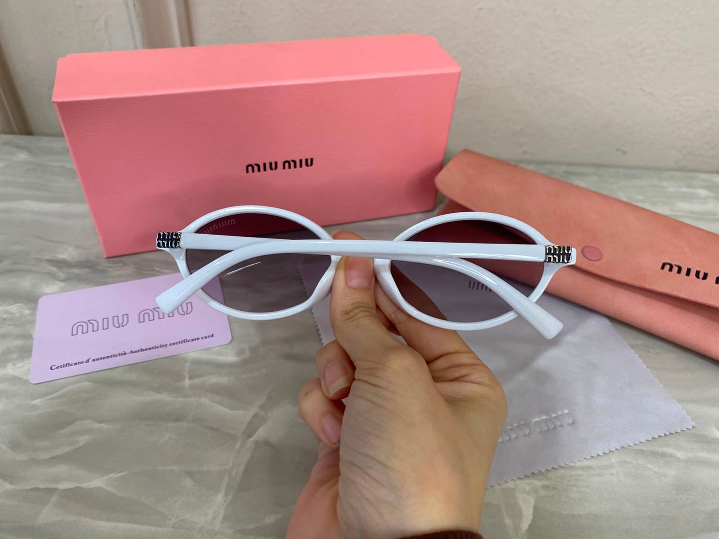 Lentes Miu Miu - Miu Miu Redondo pasta bco