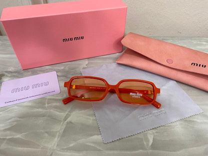 Lentes Miu Miu - Miu Miu rectangular naranja