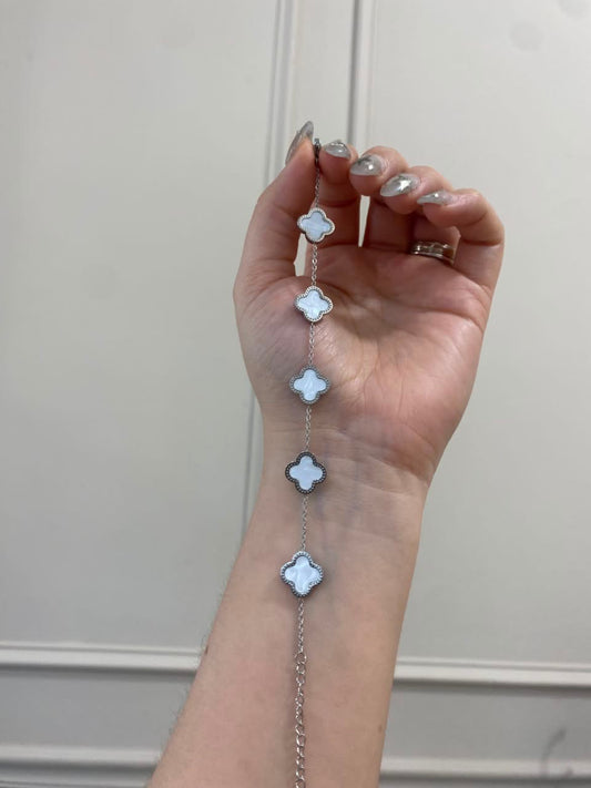 Pulsera vanclef plata blanco