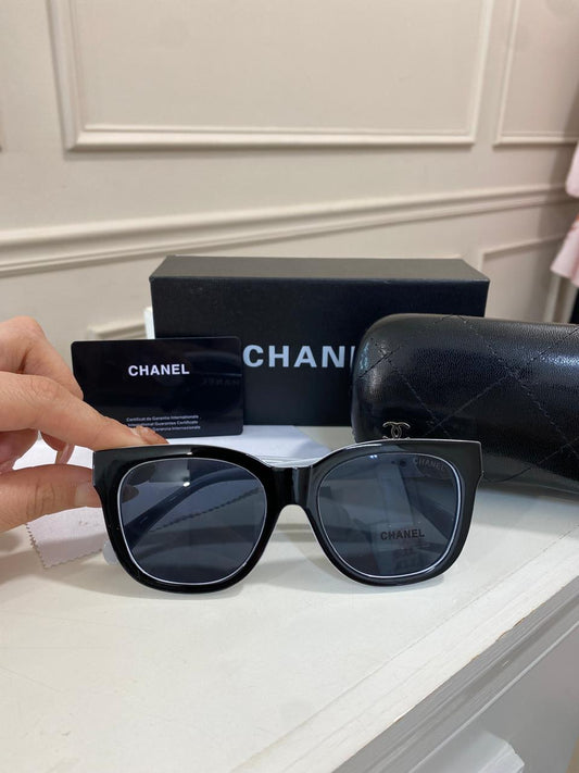 Lentes Chanel - Negro Blanco corazón