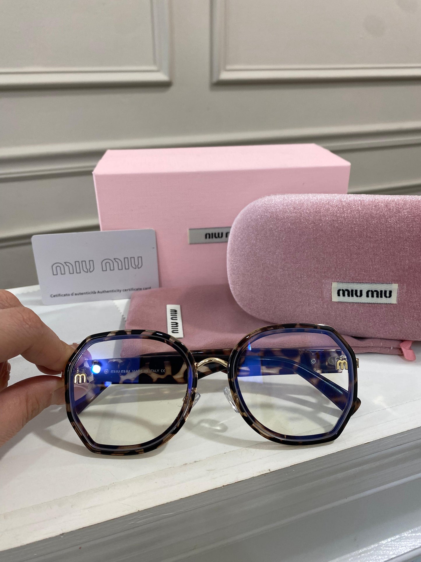 Lentes Miu Miu – Luz azul animal print