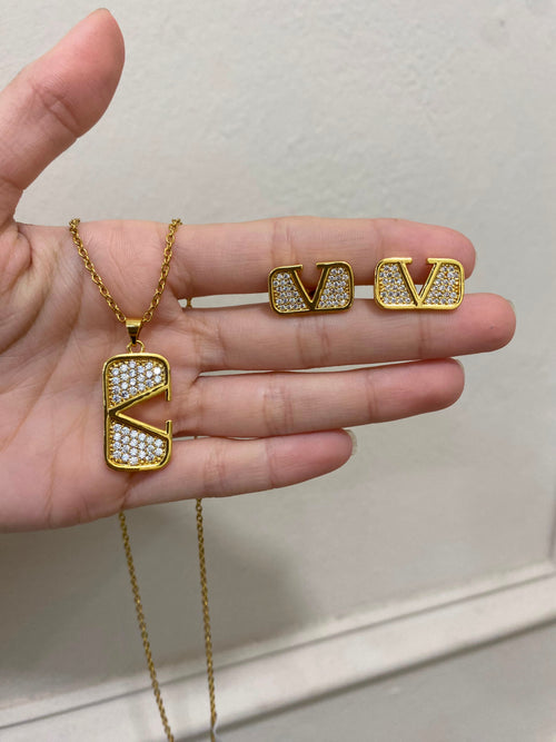 Set Valentino oro piedras