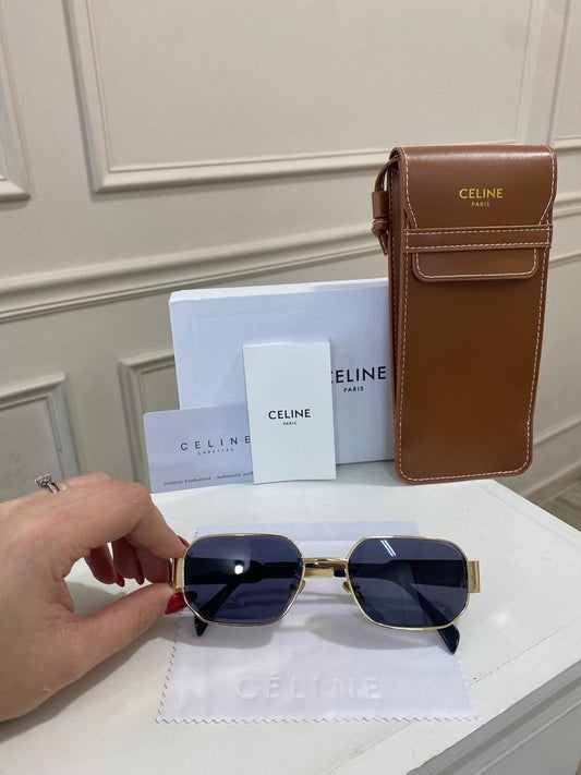 Lentes Celine – Dorado negro rectangular