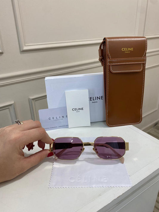 Lentes Celine – Dorado Uva rectangular