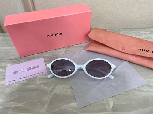 Lentes Miu Miu - Miu Miu Redondo pasta bco