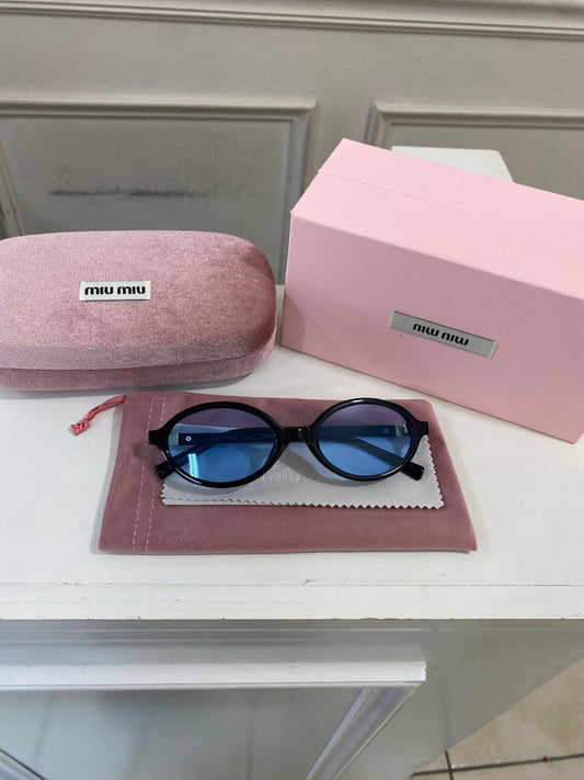 Lentes Miu Miu – Redondo pasta Negro azul