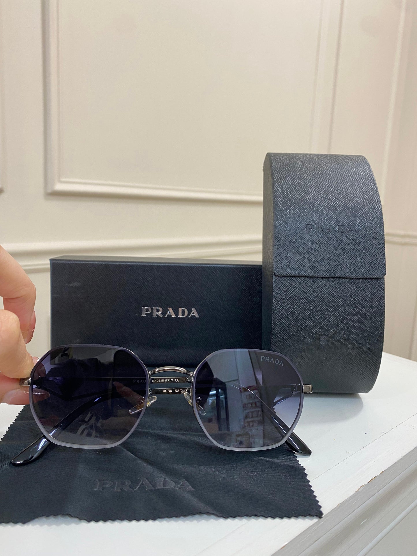 Lente Prada - negro octagono