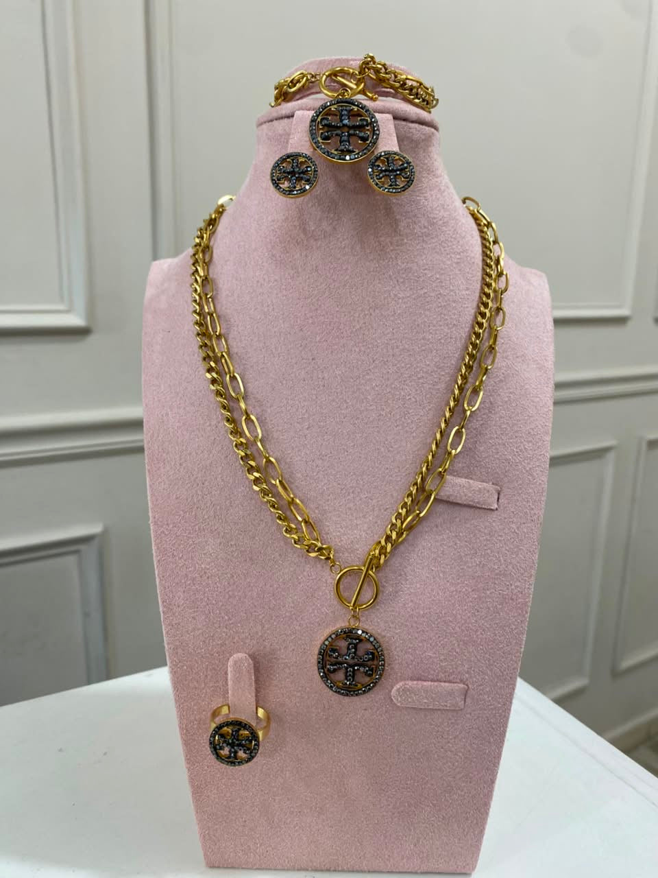 Set Tory cristal negro 4 piezas
