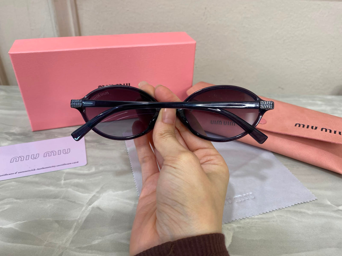 Lentes Miu Miu - Miu Miu Redondo pasta Gris