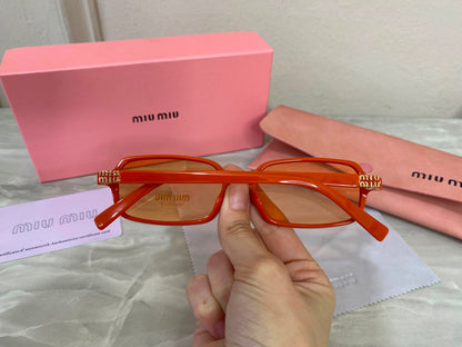 Lentes Miu Miu - Miu Miu rectangular naranja