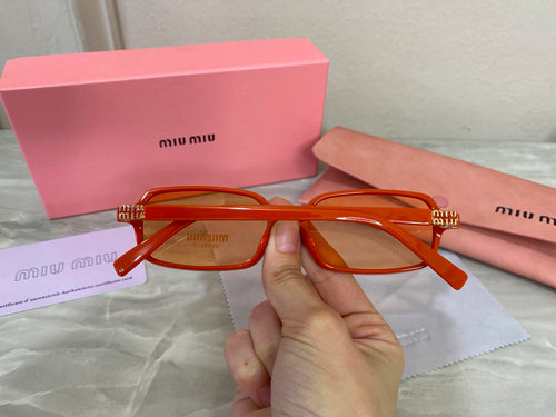 Lentes Miu Miu - Miu Miu rectangular naranja