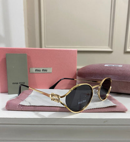Lentes Miu Miu – Modelo Ovalado Dorado