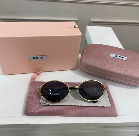 Lentes Miu Miu – Modelo Ovalado Dorado