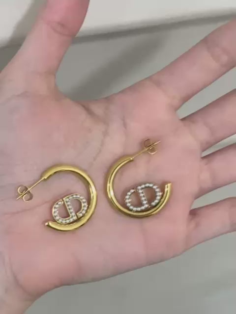 Arete arracada Dior perla