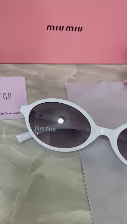 Lentes Miu Miu - Miu Miu Redondo pasta bco