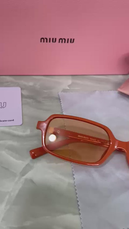 Lentes Miu Miu - Miu Miu rectangular naranja