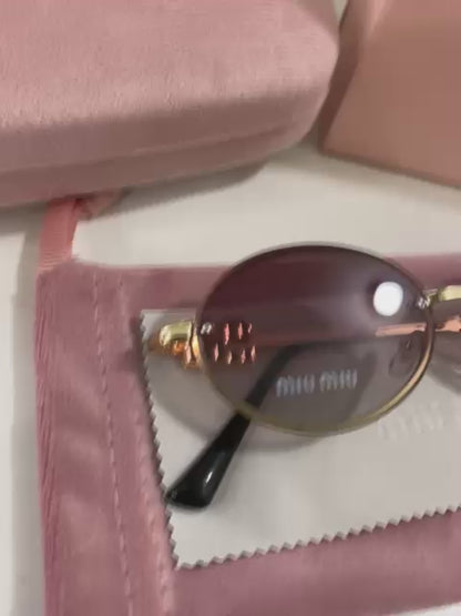 Lentes Miu Miu – Modelo Ovalado metal Rosa