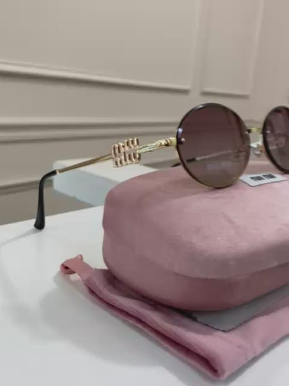 Lentes Miu Miu – Modelo Ovalado metal Rosa