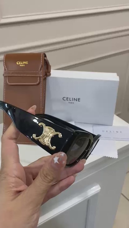 Lentes Celine – Negro Oro Pata gruesa