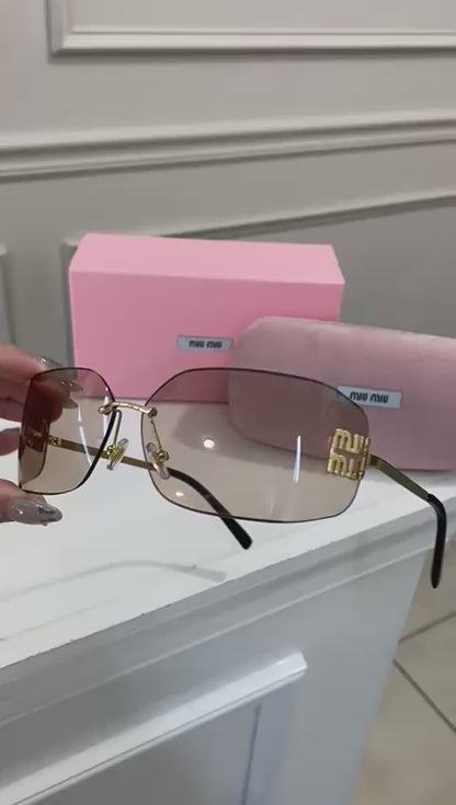Lentes Miu Miu - Nude curvo Grande